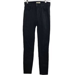 L'agence Womens Marguerite Coated High Rise Skinny Jeans Black Size 24